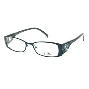 Emilio Pucci Rectangle Women Blue Metal Frame